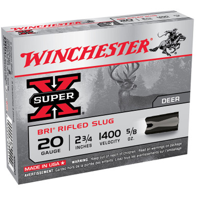 Winchester XRS20 Super-X BRI Rifled Slugs 20 Gauge 2.75" 5/8 oz 5 Rounds
