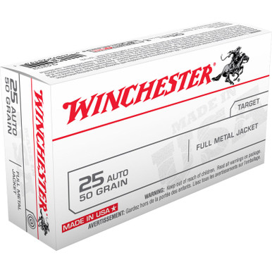 Winchester Q4203 USA 25 ACP 50 GR FMJ 50 Rounds