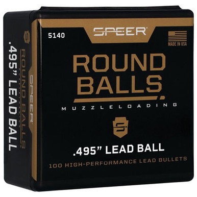 Speer Bullets .50 Cal Black Powder Lead Round Balls 182 gr. 100 pk.