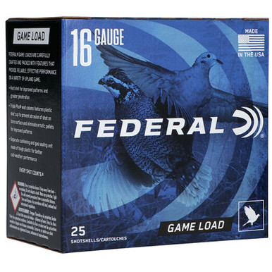 Federal H1606 GameShok Upland 16 Gauge 2.75" 1 oz 6 Shot 25 Rounds