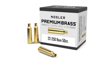 Nosler .22-250 Remington Unprimed Rifle Brass 50cnt-10065