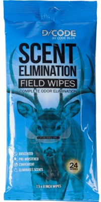 Code Blue D/Code Field Wipes Unscented Odor Elimination