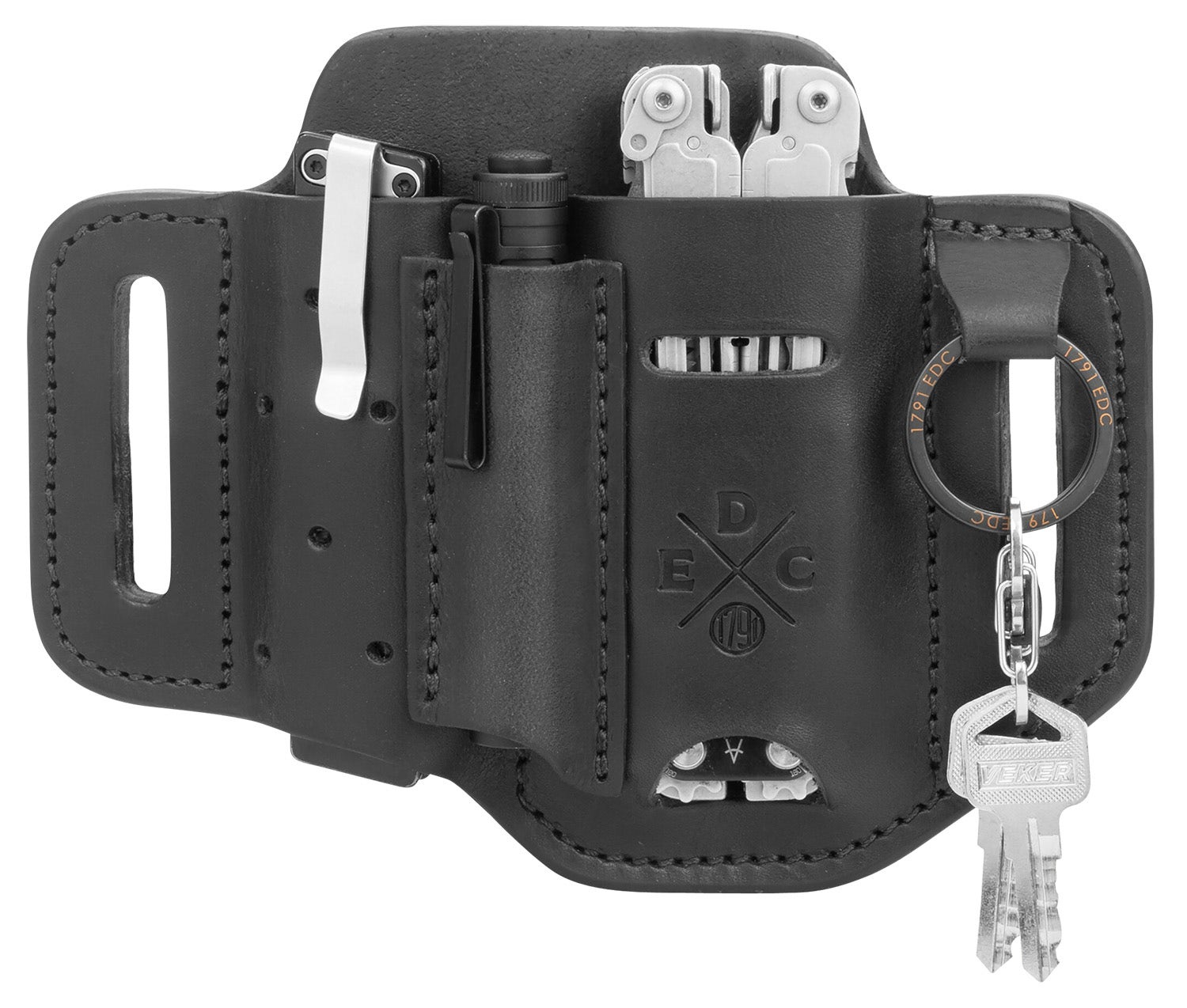 1791 Gunleather EDC Heavy Duty Easy Slide OWB Black Leather Belt Slide RH/LH