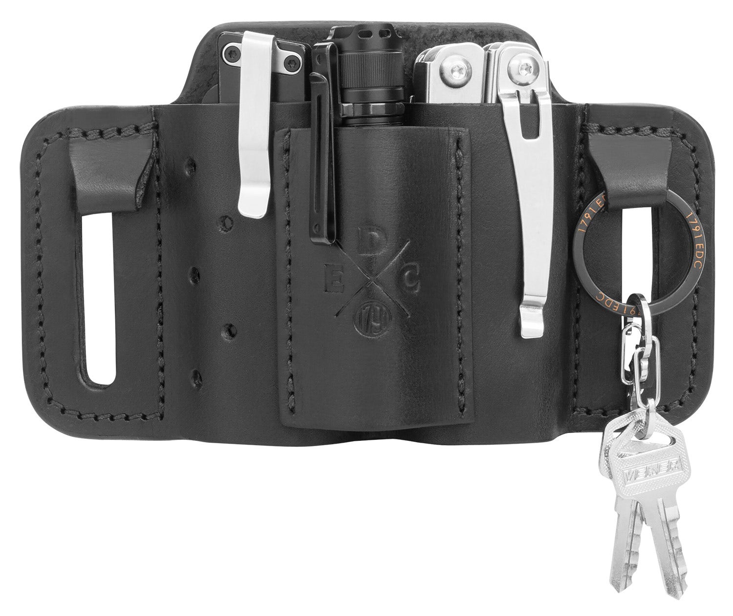 1791 Gunleather EDC Mini Easy Slide OWB Black Leather Belt Slide RH/LH