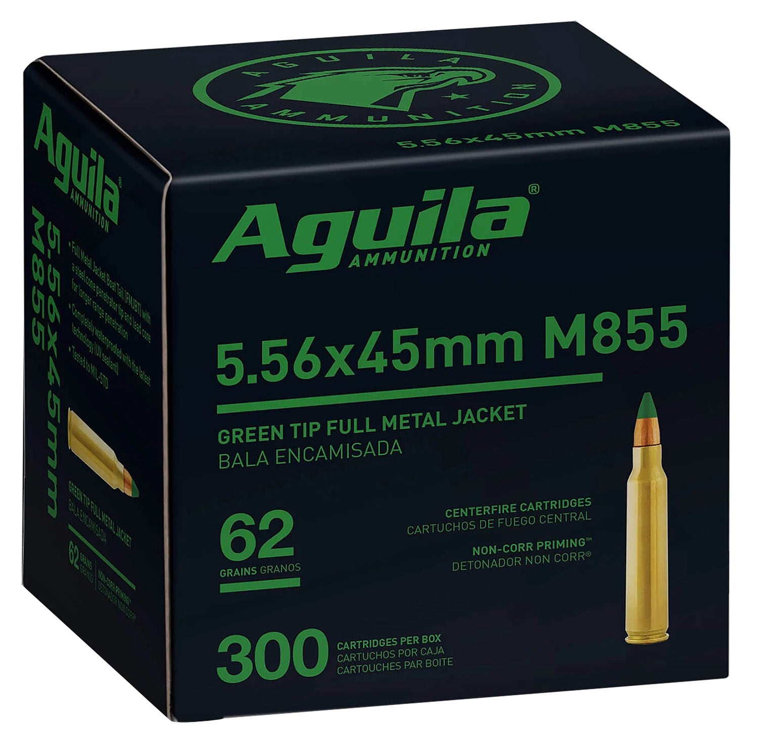 Aguila Green Tip M855 5.56x45mm NATO 62 Gr. FMJBT 300/Box