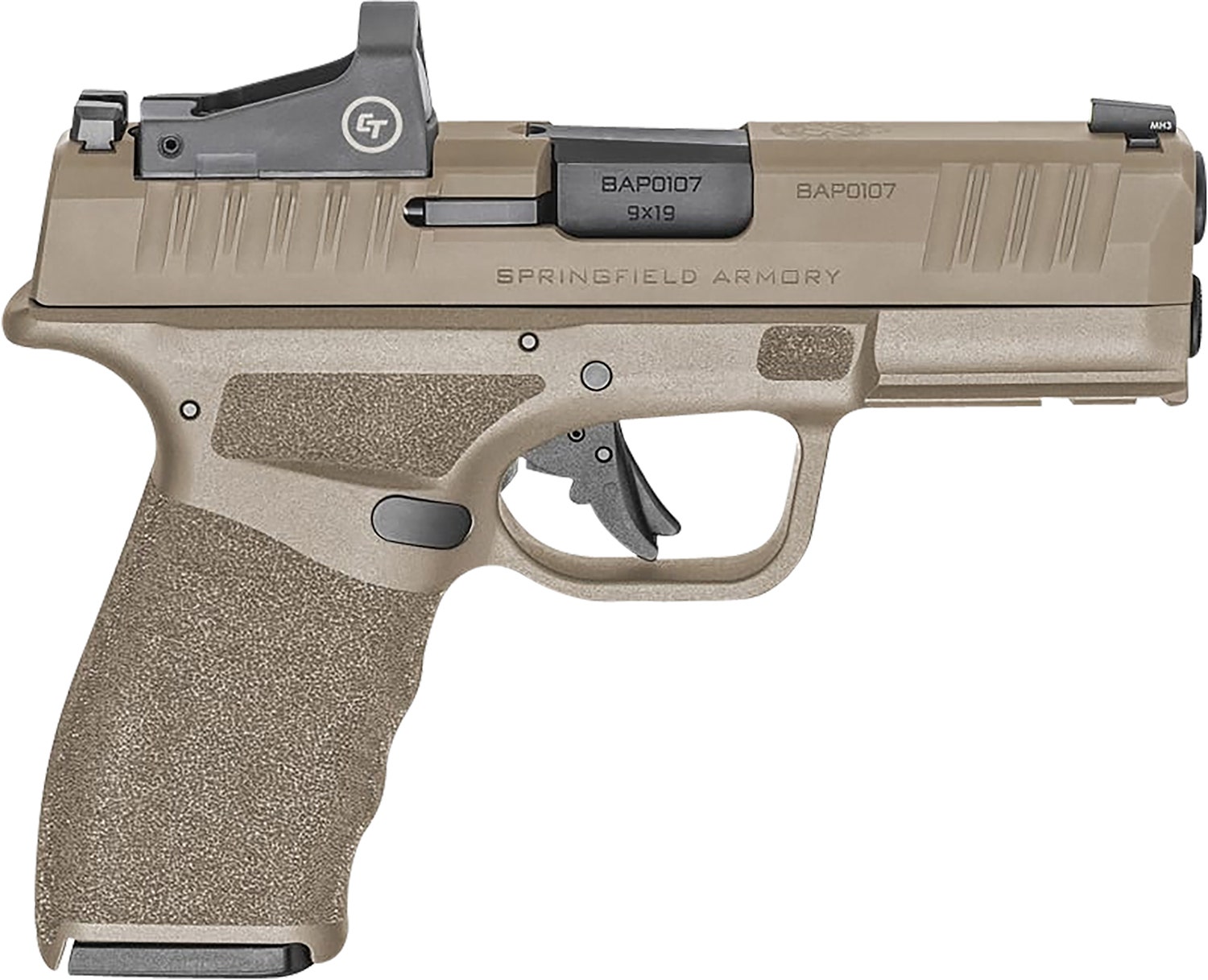 Springfield Hellcat Pro OSP 9mm Pistol 3.7" FDE w/Crimson Trace CT-1500 Red Dot Sight HCP9379FOSPCT