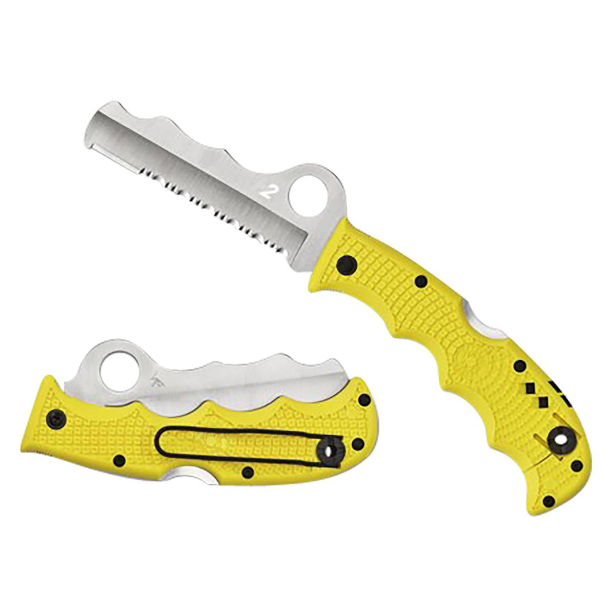 Spyderco Assist Salt Lightweight 3.68" Folding Part Serrated H2 Steel Blade Yellow Bi-Directional Texturing FRN Handle