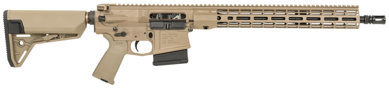 Aero Precision M5 308 Win 10+1 16" Mid-Length, FDE, 15" RM15 M-LOK Handguard
