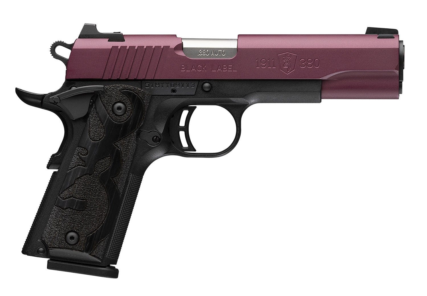 Browning 1911-380 Black Label 380 ACP Pistol 4.25" Matte/Black Cherry Cerakote 051994492