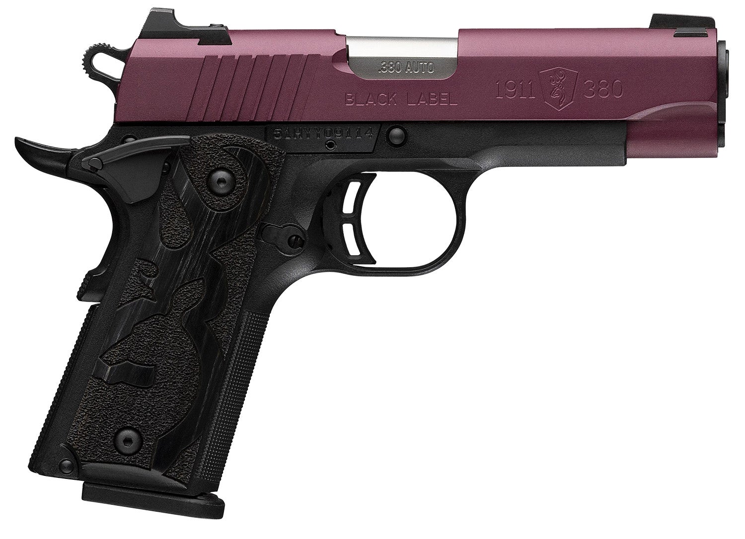 Browning 1911-380 Black Label 380 ACP Pistol 3.63" Matte/Black Cherry Cerakote 051995492