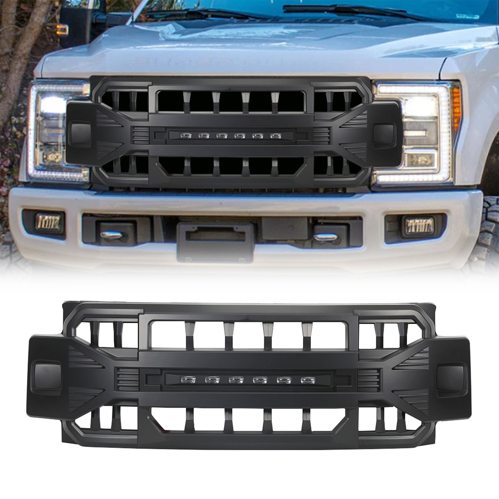 AMERICAN MODIFIED Armor Front Grille for '17-'19 Ford F250/350, Black (Open Box)