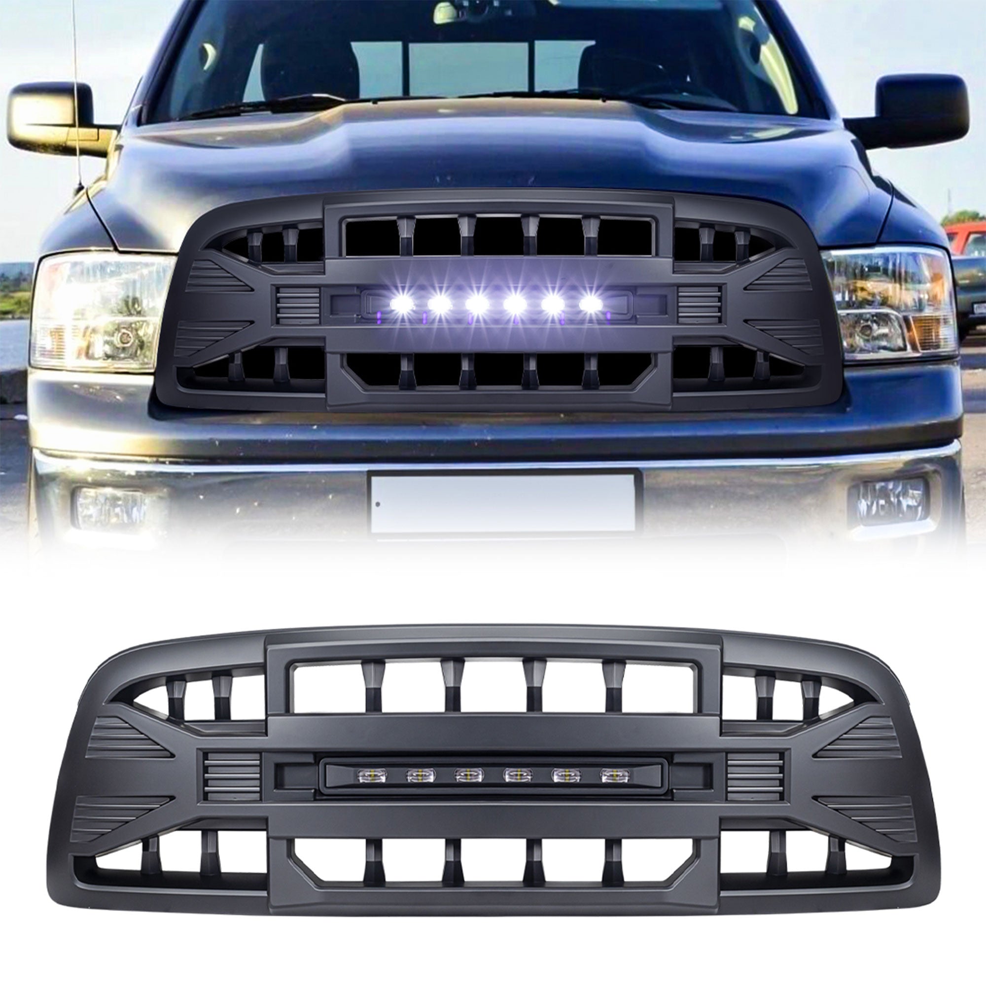 AMERICAN MODIFIED Armor Grille for 2009 to 12 Dodge Ram, Matte Black (Open Box)
