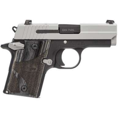 Sig P938 9MM 3IN Blackwood 2-Tone SAO Blackwood Grip (1) 6RD Steel MAG Ambi Safety, 9389BGAMBI
