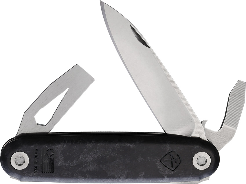 American Service Knife Jefferson DP Multi Function Pocket Knife Carbon Fiber - ASK001CF