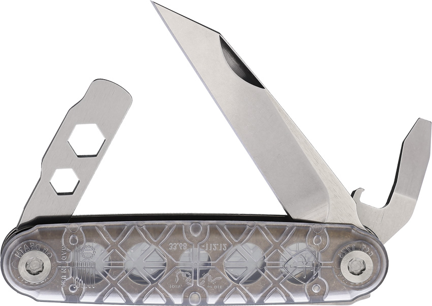 American Service Knife Ironsides Seax Multi Function Pocket Knife EverClear - ASK004CLR