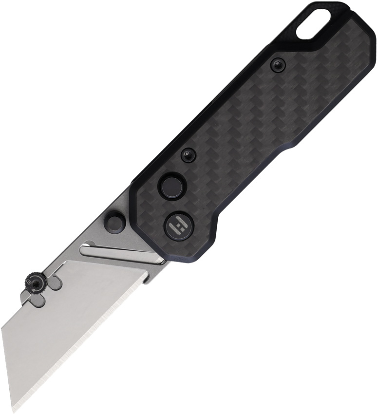 HIGHTRON Vectron Utility Button Lock Pocket Knife Black Carbon Fiber - HTK02BLK