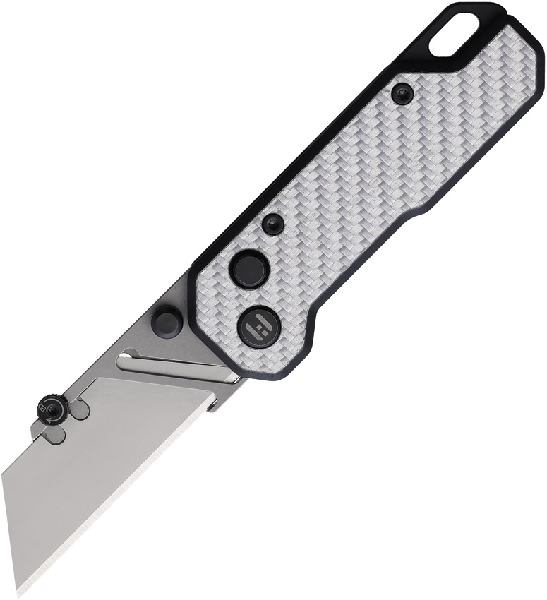 HIGHTRON Vectron Utility Button Lock Pocket Knife White Carbon Fiber - HTK02WHT