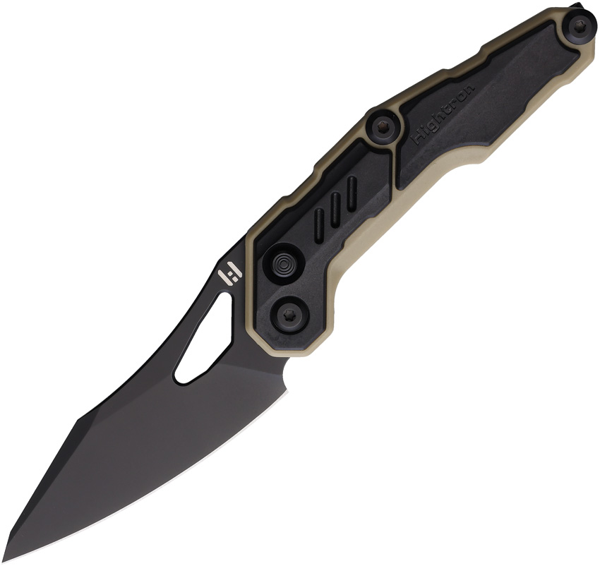 HIGHTRON Spectron Folder Button Lock Pocket Knife Black - HTK04BLK