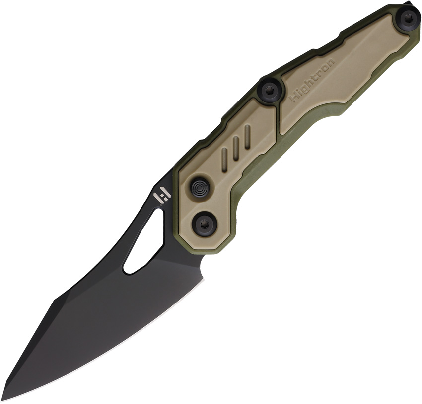 HIGHTRON Spectron Folder Button Lock Pocket Knife Khaki - HTK04KHK