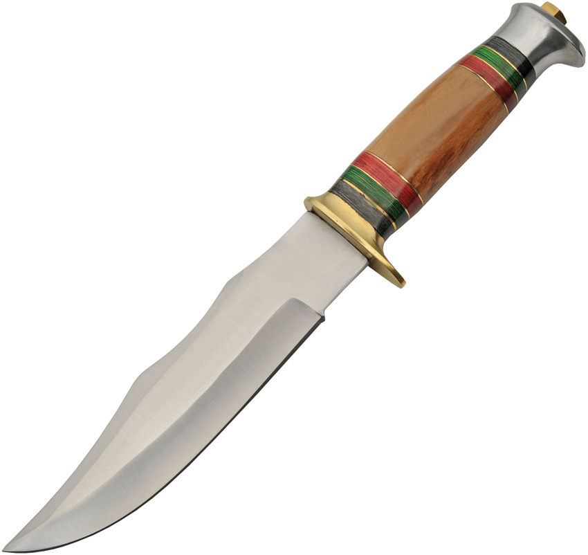 Striped Olive Fixed Blade Hunter Knife - PA3491