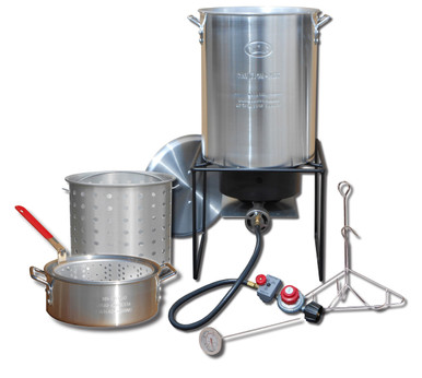 King Kooker Portable Propane Outdoor Deep Frying/Boiling Package with 2 Pots