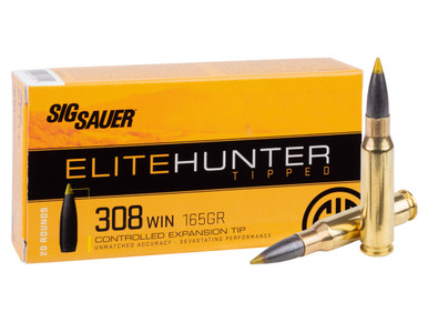 Sig Sauer Elite Hunter Tipped .308 Winchester 165gr Controlled Expansion Tip 20Rnd Rifle Ammunition