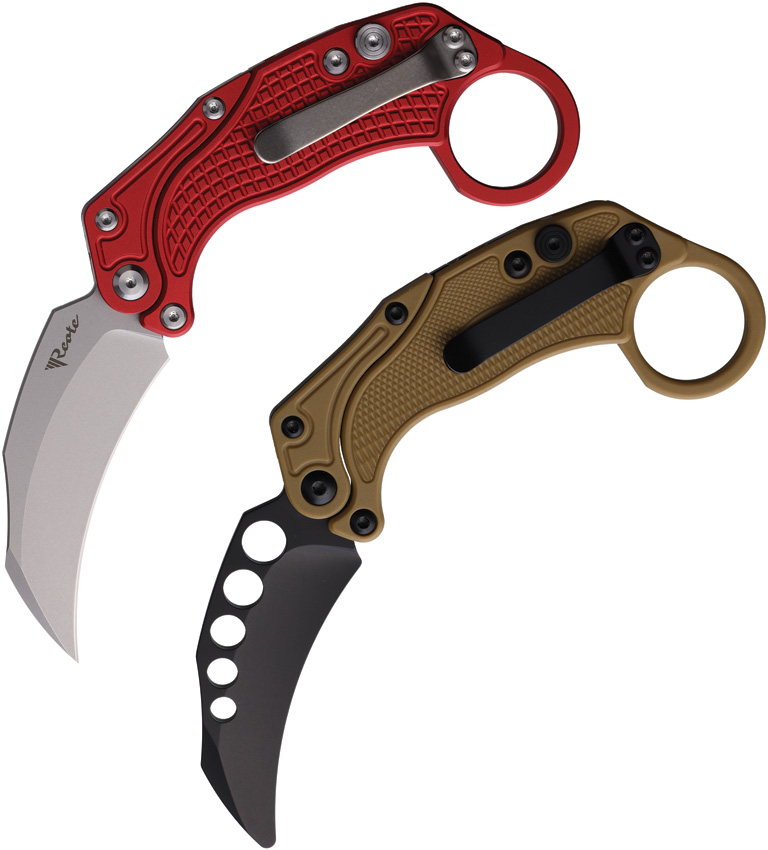 Reate EXO-K Button Lock Pocket Knife Red SW - REA121