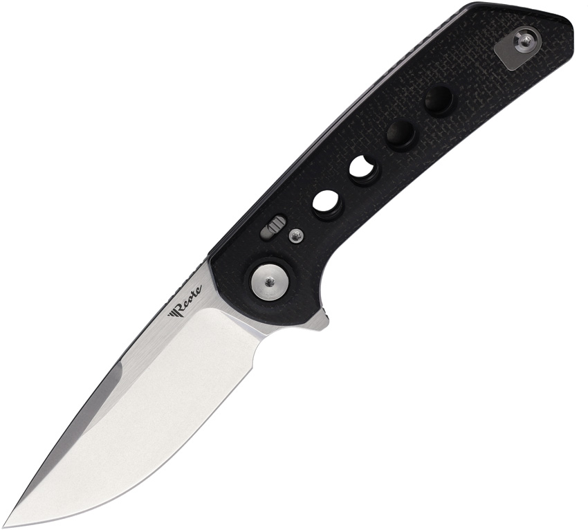 Reate Lockblade Pocket Knife Black Micarta Nitro V - REAPLXF11