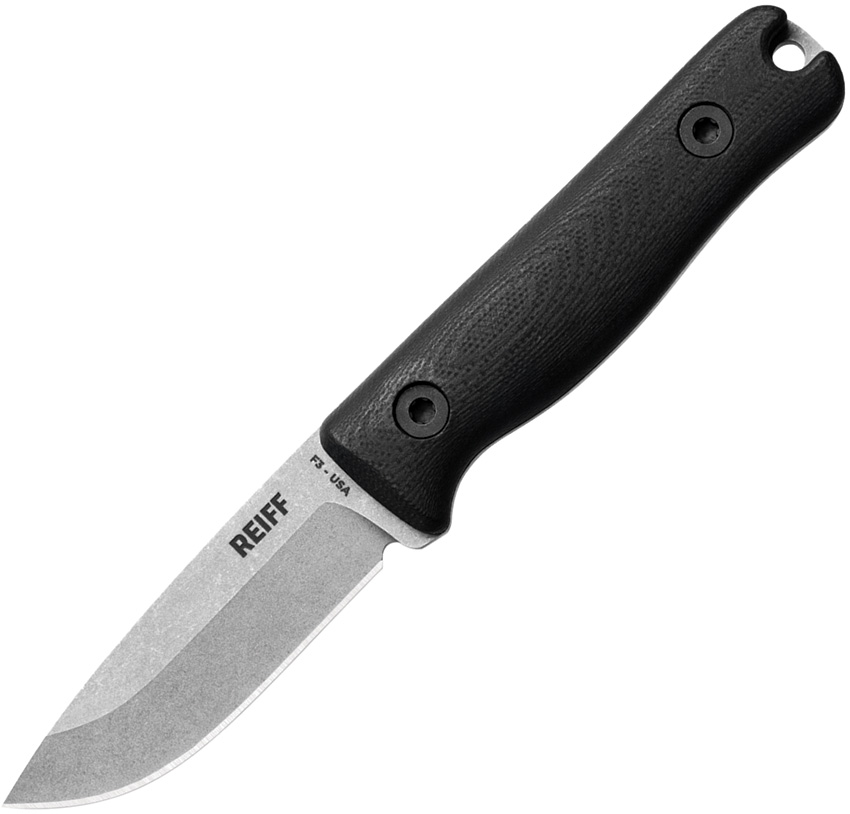 Reiff F3 Fixed Blade Knife MagnaCut Black G10 - REKF3MCBGL