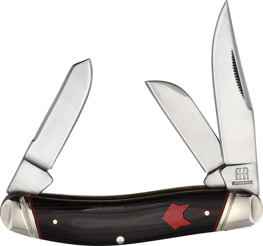 Rough Ryder Sowbelly Pocket Knife Stockman Black/Red - RR2298