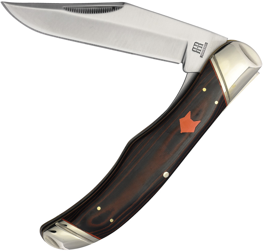 Rough Ryder Black And Orange Micarta Folding Pocket Knife - RR2307