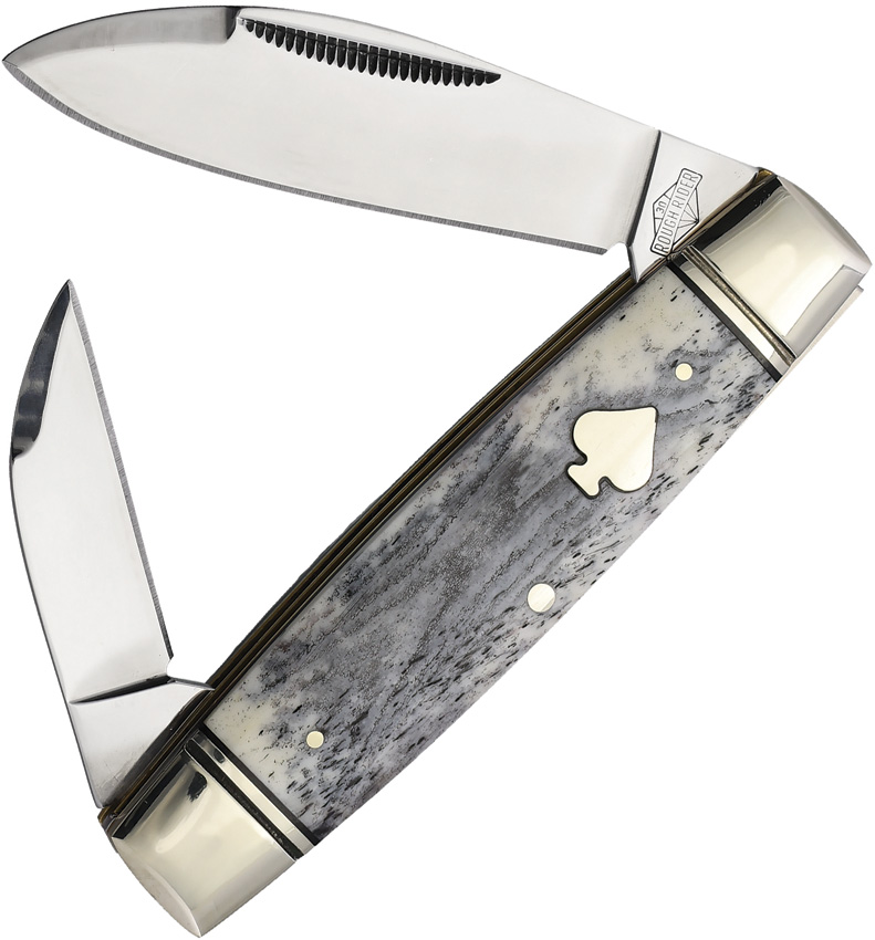 Rough Ryder Black Apaloosa 2 Blade Senator Pocket Knife - RR2488
