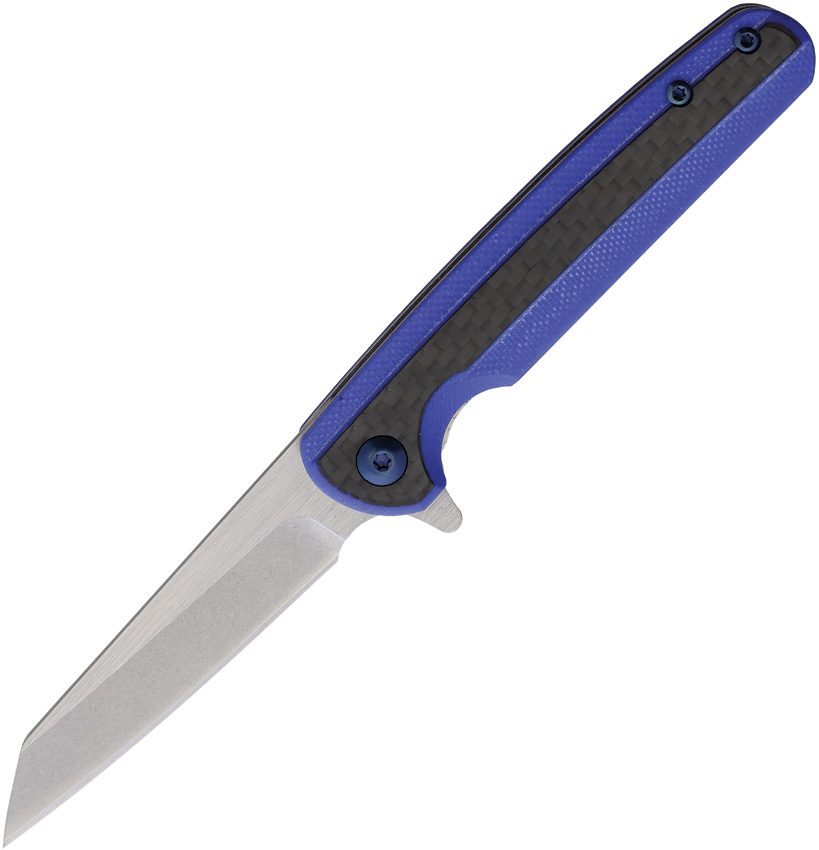 Rough Ryder Folder Linerlock Pocket Knife Blue G10 Carbon Fiber - RR2670
