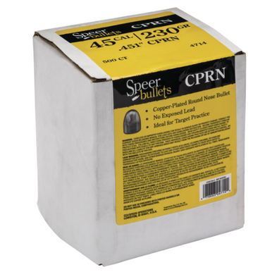 Speer Copper Plated 4714 .45 Cal 230 gr Copper Plated Round Nose Bullets-500cnt