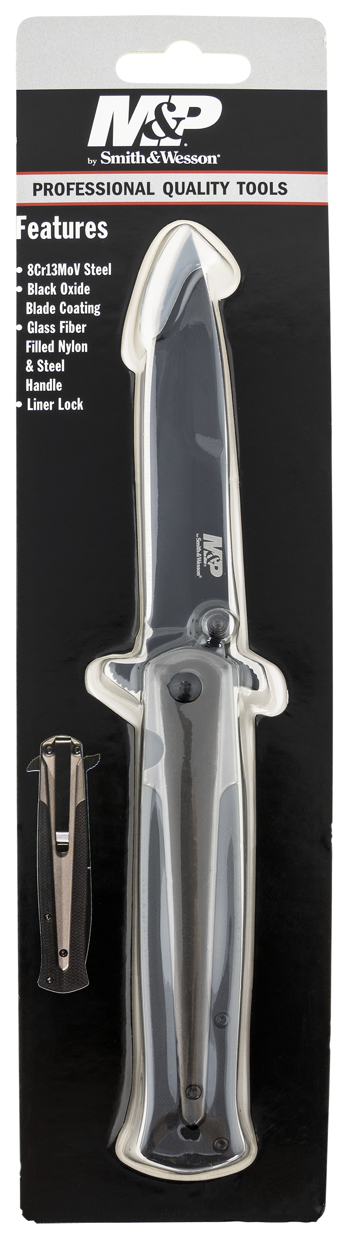 S&w Knife M&p Dagger 4" Blade - Black/fde W/ Pocket Clip