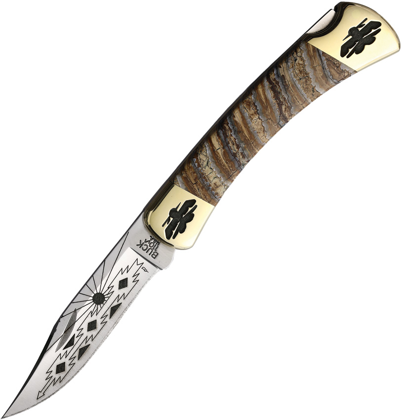 Yellowhorse Custom Buck 110 Lockback Pocket Knife Mammoth T-Bird - YH432