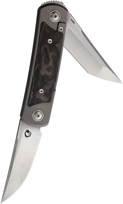Yan Knives EMW Framelock Pocket Knife Fat Carbon - YKEMWBCFCF