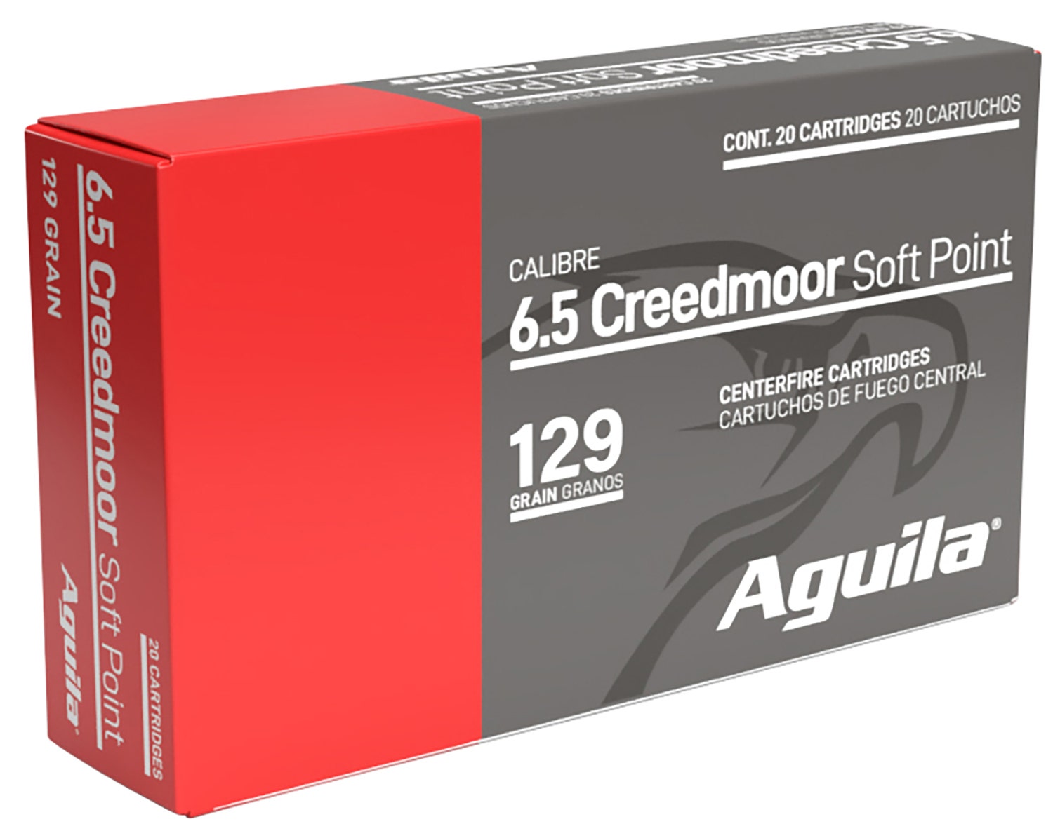 Aguila 6.5 Creedmoor Ammo 129 gr InterLock Boat Tail Soft Point 20 Rounds 81489AG