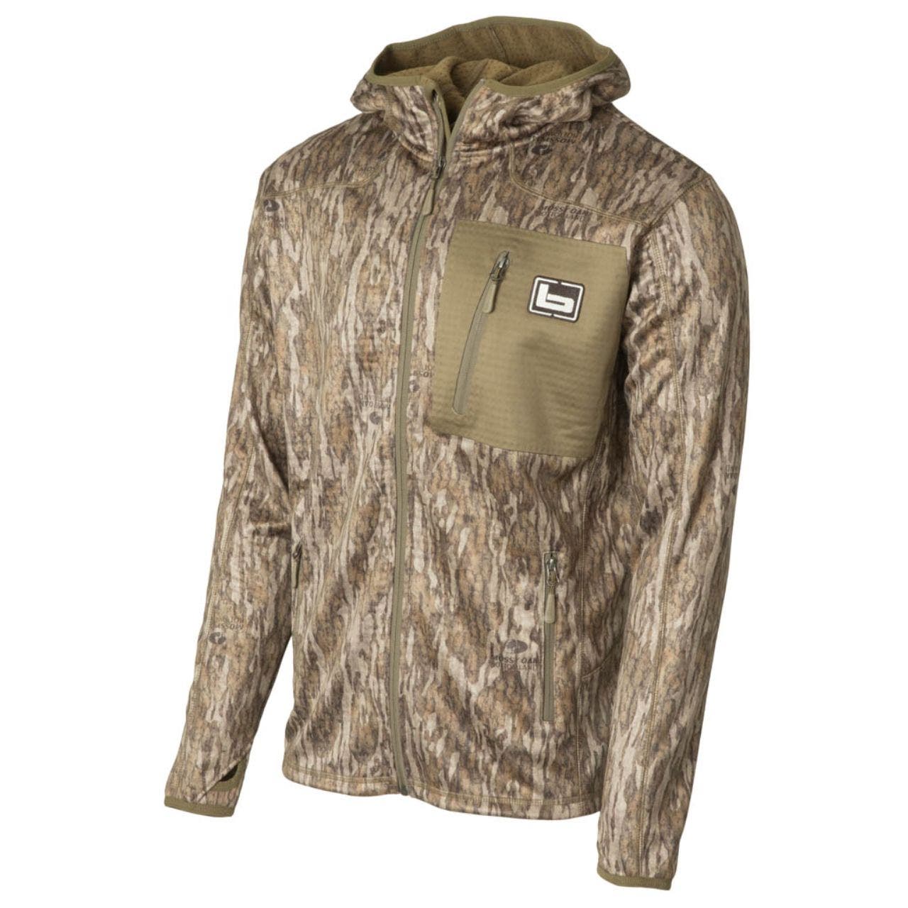 Banded Men's Hooded Mid Layer Fleece Jacket-XL-Mossy Oak Bottomland