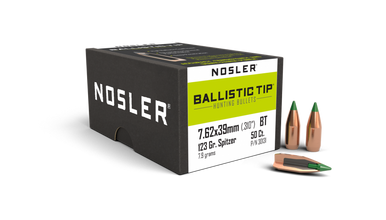 Nosler Ballistic Tip Hunting 30131 7.62mm 123 gr Spitzer Bullets-50cnt