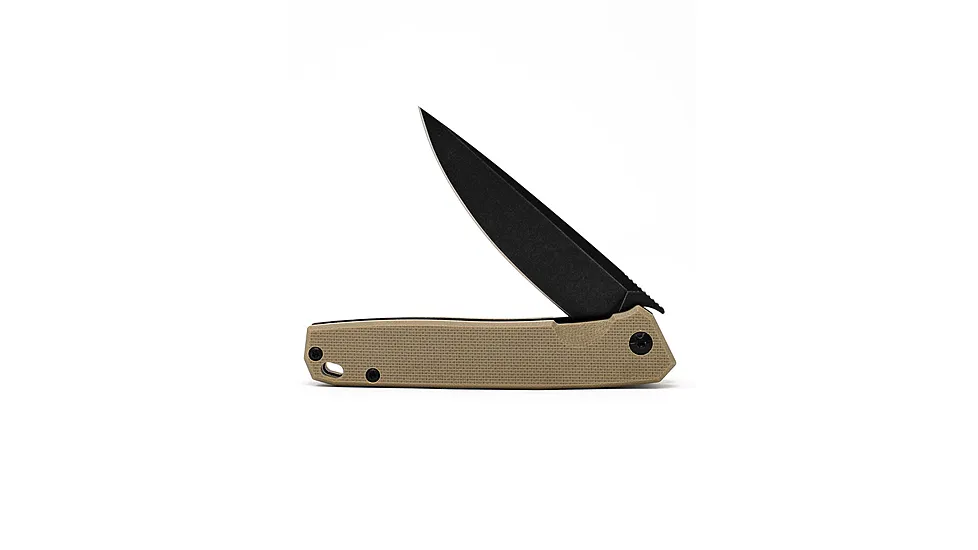 3V Gear Tan React Folding Knife - Plain G10/Black Coated 45AF641D