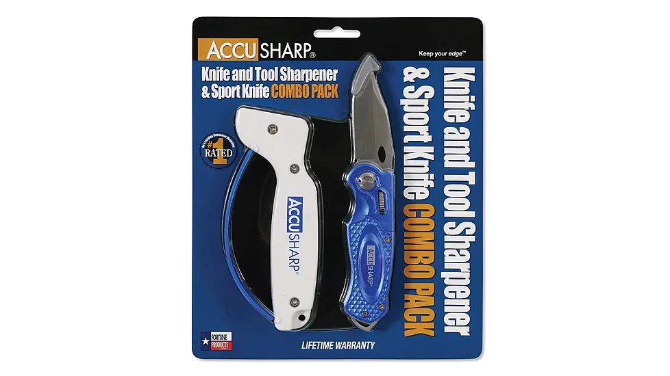 Accusharp Sharpener and Sport Folding Knife Combo