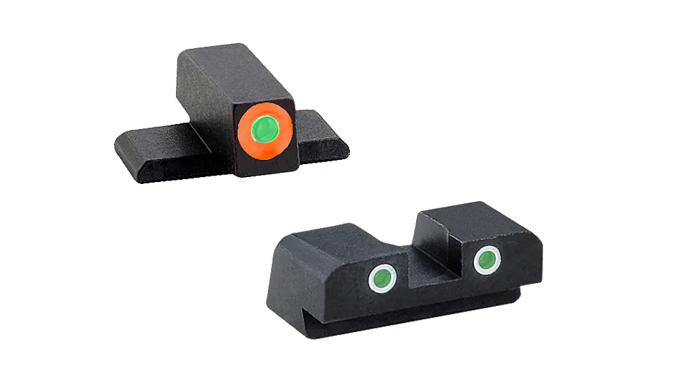 Ameriglo Tritium Front/Rear Combo Sights Green Dot White Outline Rear And Green Dot Orange Outline Front For Springfield XD/XDM/XDS XD-741