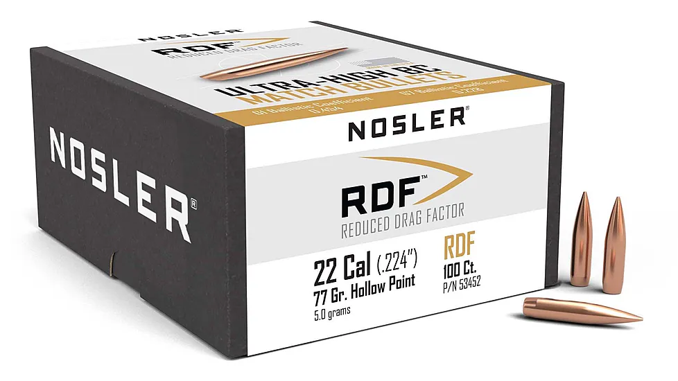 Nosler RDF Rifle Bullet .22 Caliber 70gr HPBT