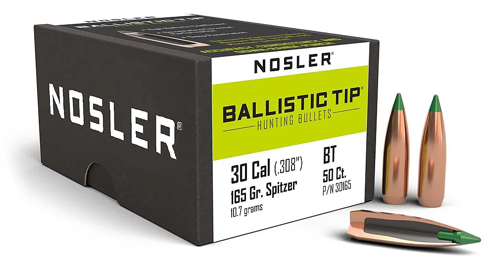 Nosler Ballistic Tip Hunting Rifle Bullet .30 Caliber 165 Grain
