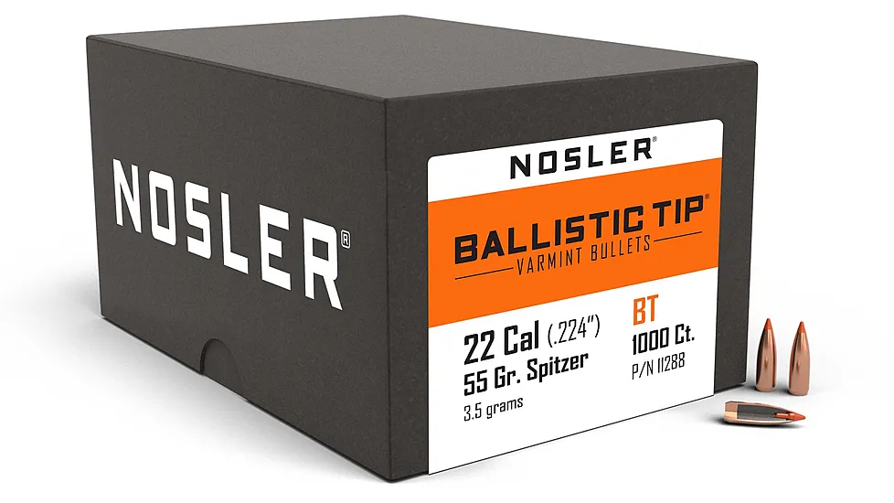 Nosler Ballistic Tip Varmint Rifle Bullet .22 Caliber 55gr
