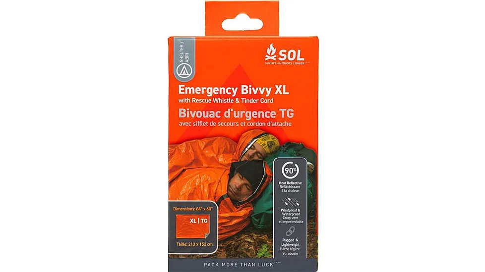 Survive Outdoors Longer Emergency Bivvy XL with Rescue Whistle