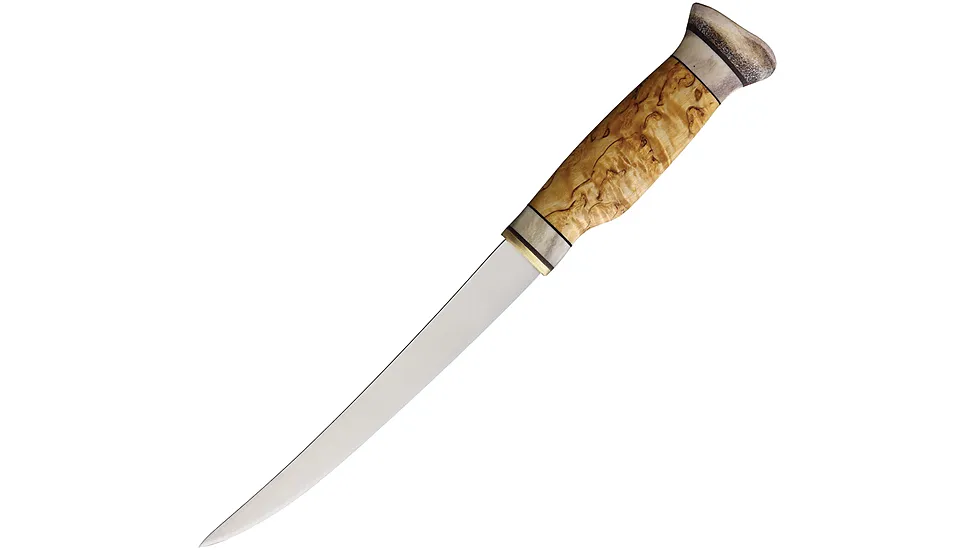 Wood Jewel Curly Birch Satin Fillet Knife