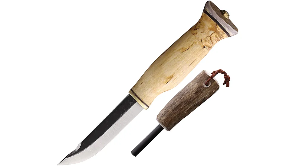 Wood Jewel Curly Birch Fixed Blade Knife Combo