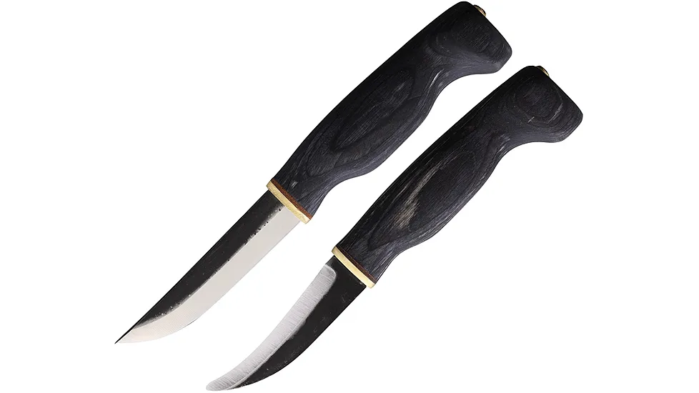 Wood Jewel Fixed Blade Black Knife Set
